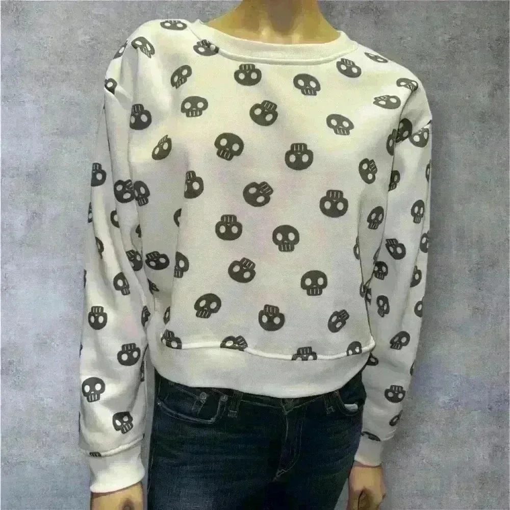 NWOT Better Together women’s skull/ halloween cropped sweatshirt L